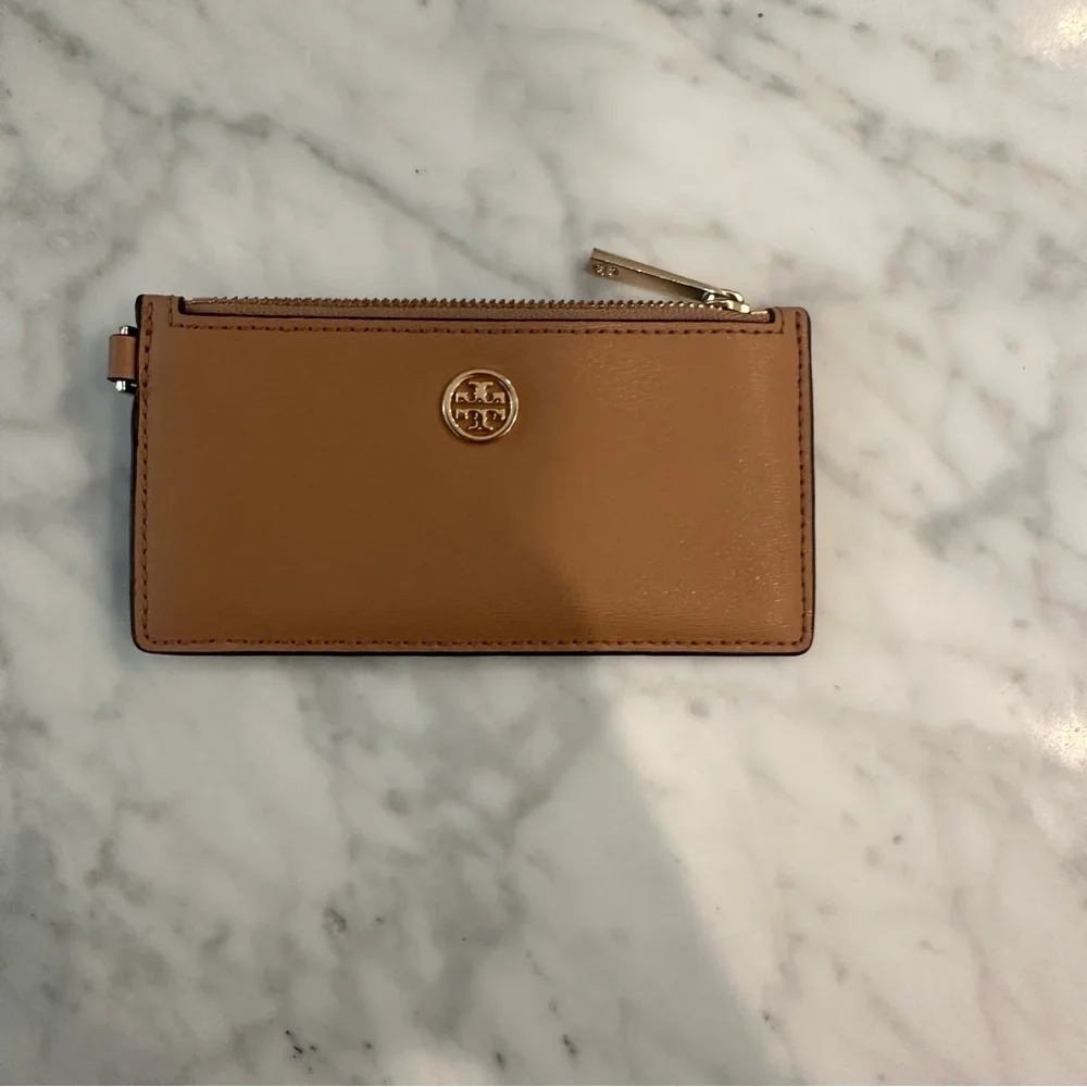 Tory Burch Tan Leather Card Holder - Picture 1 of 5